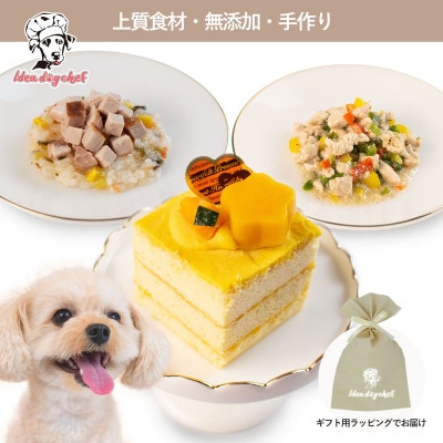 【ホクホクかぼちゃのケーキセット】犬用ケーキ・ごはん 無添加 手作り Idea dog chef【配送不可地域：離島】