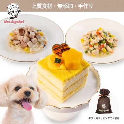 【ホクホクかぼちゃのケーキセット】犬用ケーキ・ごはん 無添加 手作り Idea dog chef【配送不可地域：離島】