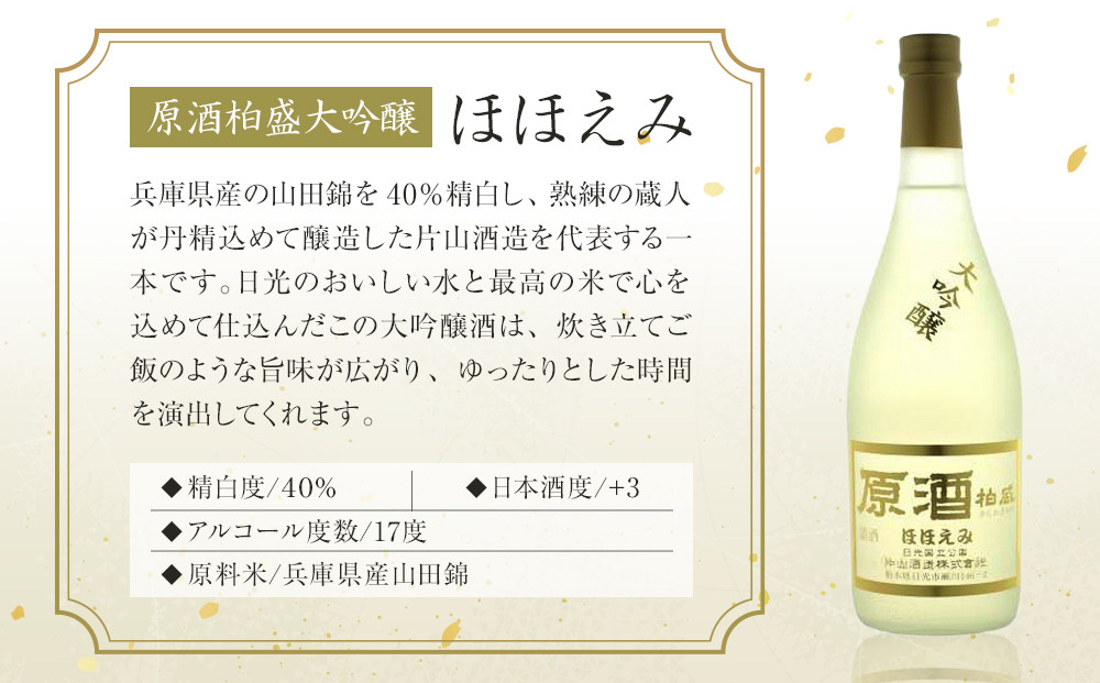 原酒柏盛大吟醸「ほほえみ」| 日本酒 地酒 原酒 大吟醸 栃木