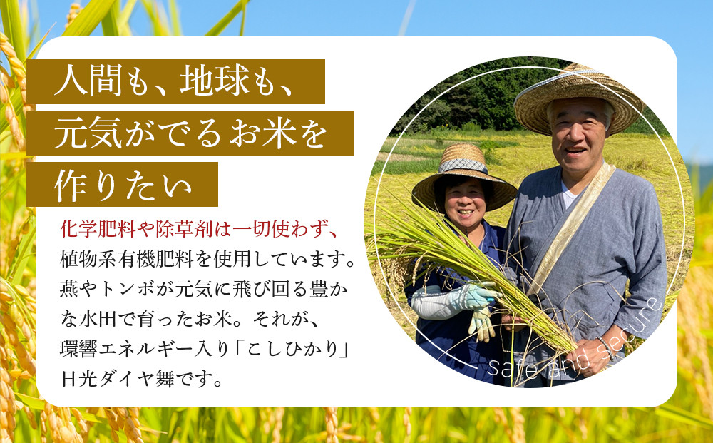 日光ダイヤ舞 1年目 玄米5キロ 有機栽培 農薬不使用 こしひかり 令和7年度米  ｜ お米 有機栽培 無農薬 コシヒカリ 栃木県 日光市