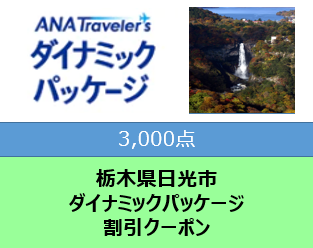 栃木県日光市ANAトラベラーズダイナミックパッケージ割引クーポン3000点分