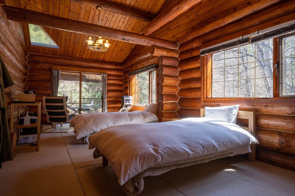 八丁の湯 ・ 山里の季節を愉しむ口福プラン ログハウスツイン 2名様一室ご利用（1泊・2食付き）