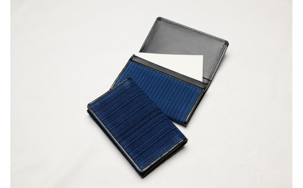 真岡木綿「名刺入れ」（紺系） | 栃木県 伝統工芸品 織物 名刺 手作り 贈答 贈り物 ギフト ビジネス用品