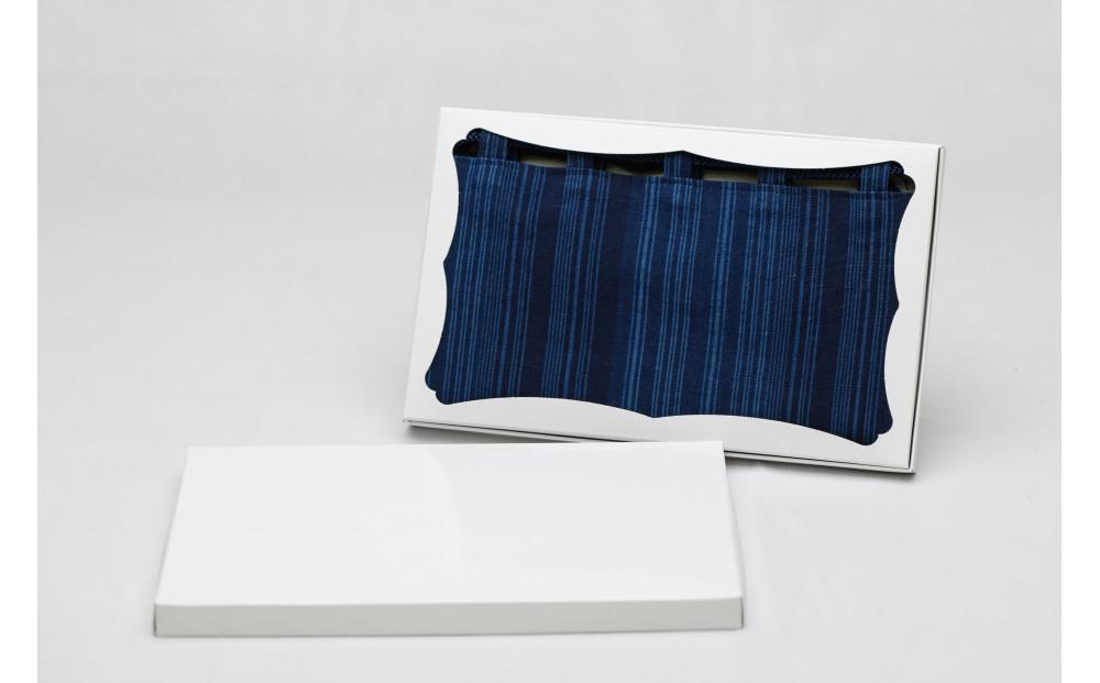 真岡木綿「巾着袋　大」（青系）| 栃木県 伝統工芸品 織物 袋 手作り 贈答 贈り物 ギフト 小物 雑貨