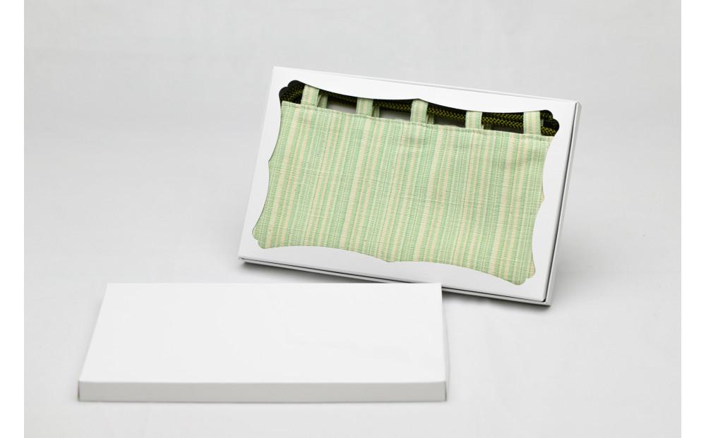 真岡木綿「巾着袋　大」（緑系）| 栃木県 伝統工芸品 織物 袋 手作り 贈答 贈り物 ギフト 小物 雑貨　