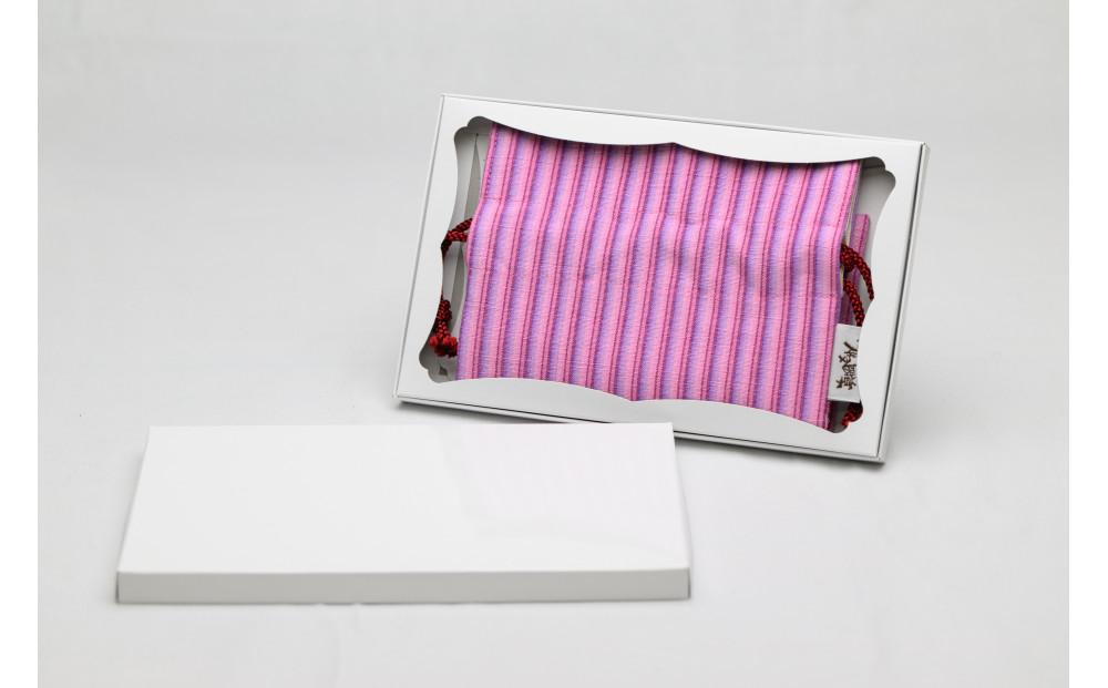 真岡木綿「巾着袋　小」（ピンク系）| 栃木県 伝統工芸品 織物 袋 手作り 贈答 贈り物 ギフト 小物 雑貨