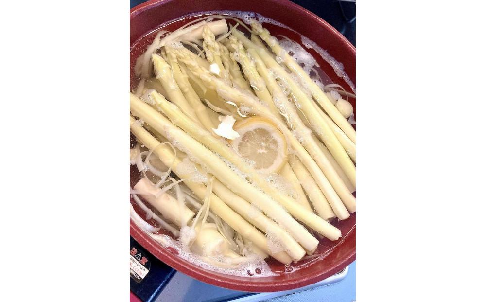 【2025年4月発送】那須の麓の朝採りホワイトアスパラガス　おまかせサイズ　1kg