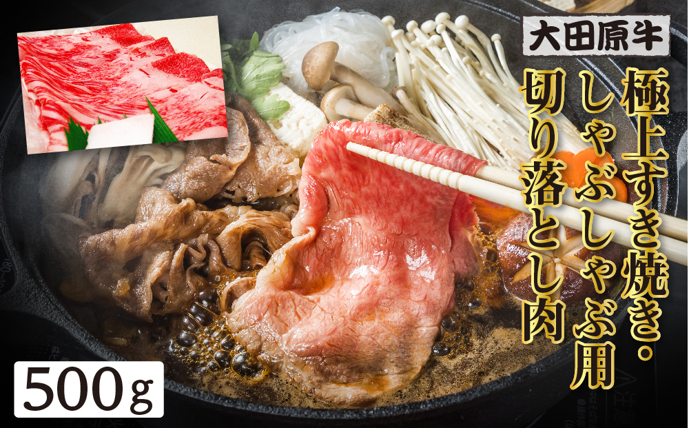 大田原牛 極上 すき焼き・しゃぶしゃぶ用切り落とし肉（500g）| ブランド牛 和牛 牛肉  切り落とし 高級 すき焼き しゃぶしゃぶ