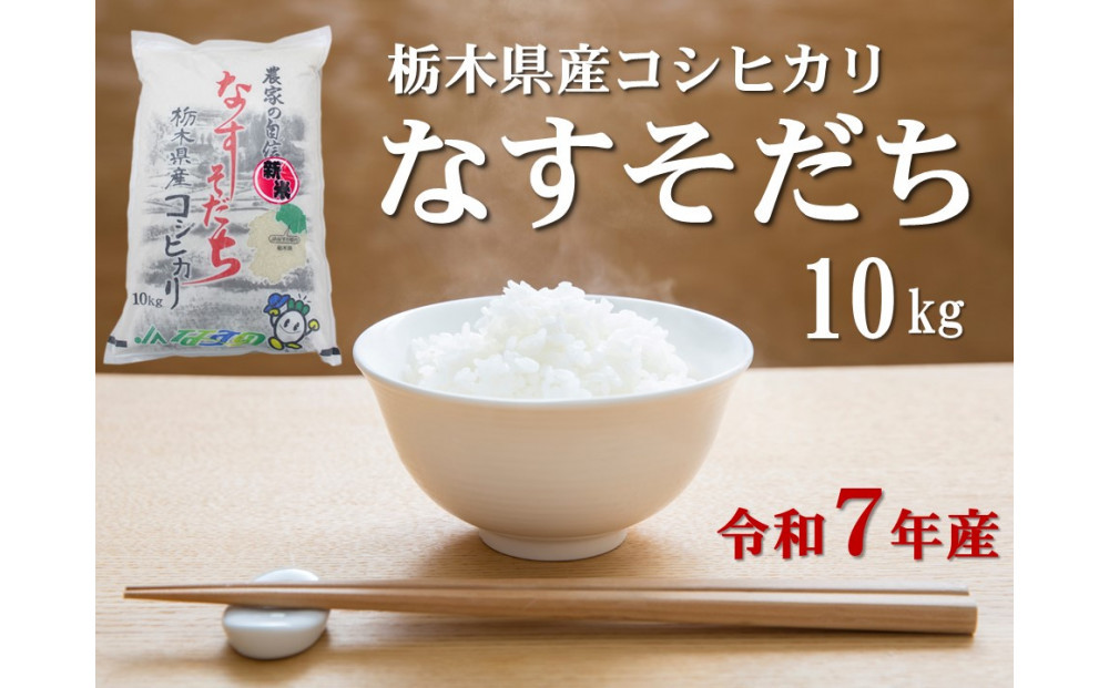 令和7年産 栃木県産コシヒカリ なすそだち 10kg JAなすの産地直送【大田原市・那須塩原市・那須町共通返礼品】