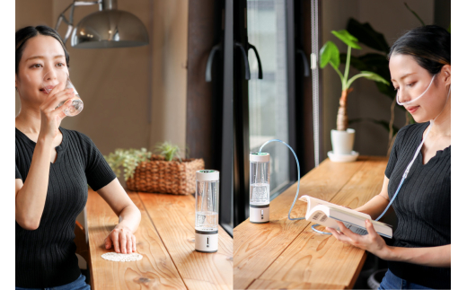 ポンプ内蔵給電式 水素生成器「MyShinTouSui-U」1台｜ボトル型水素生成器 日本製 水素生成器 水素吸入器 水素ガス 水素水 水素吸入 給電式 高濃度 水素水生成 軽量 コンパクト スポーツジム 水素生活 矢板市 