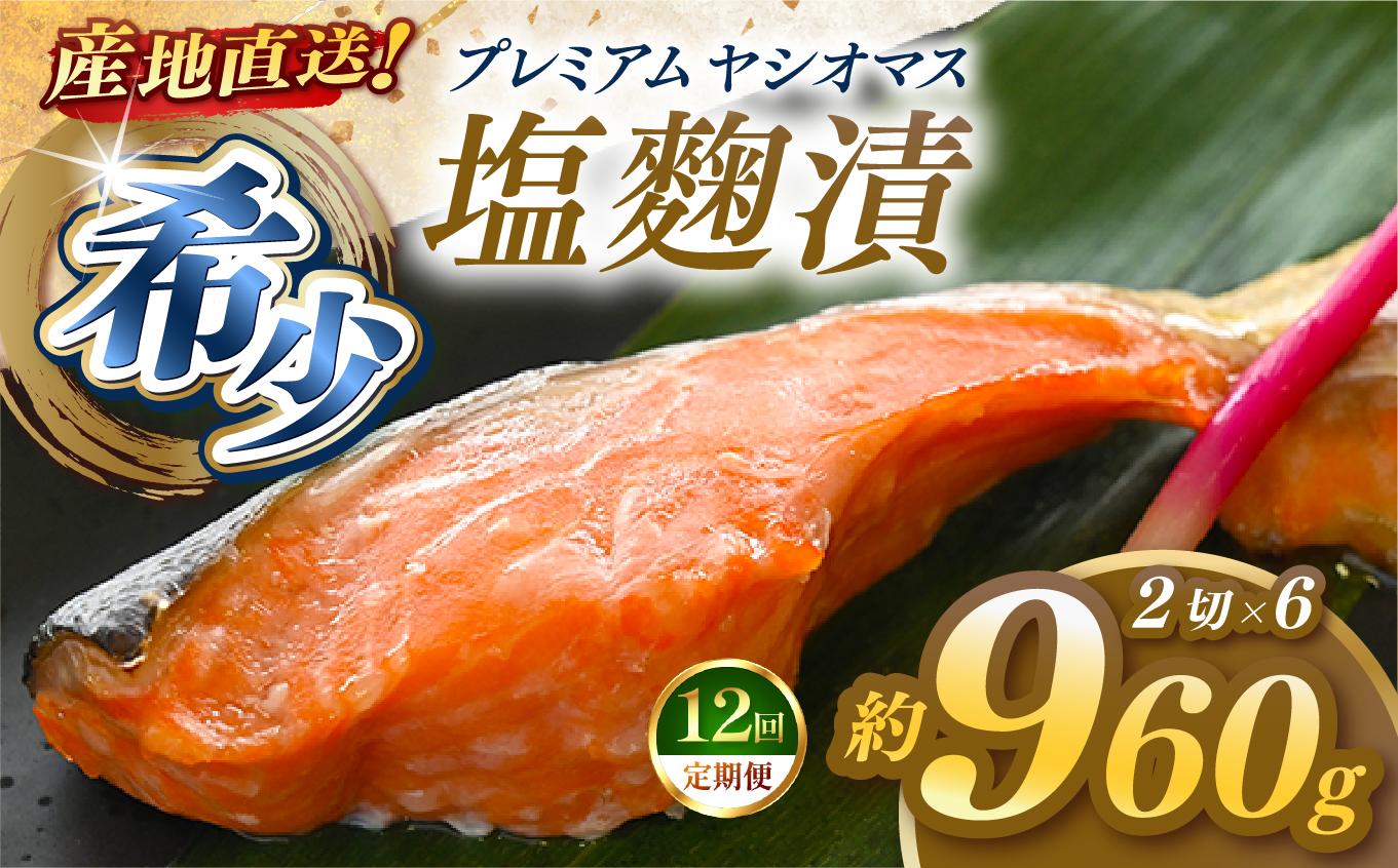 【定期便12回】「プレミアムヤシオマス」の塩麹漬 2切入×6パック  [ 冷凍便 ] | 魚 ます 養殖 産地直送 栃木県 (毎月お届け） 【定期12回】塩麹漬 2切入×6P