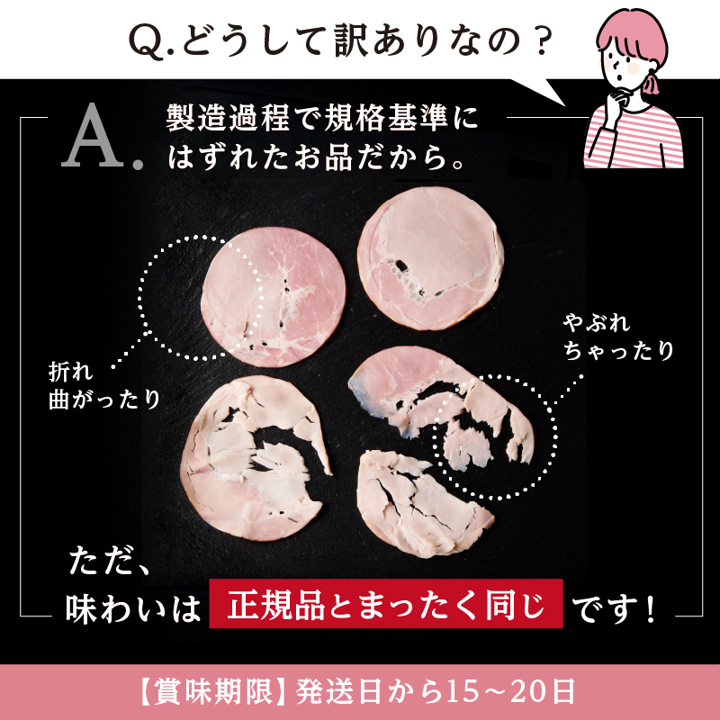 【訳あり】国産ロースハム切落し3kg(500gx6p) ns009-036-6