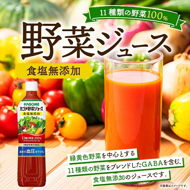 定期便 3ヵ月毎全4回 カゴメ トマトジュース ＆ 野菜ジュース 食塩無添加 スマートPET 720ml 2種 各6本 計12本 トマト 野菜 100％ ジュース 機能性表示食品 食塩不使用 飲料 ns038-025