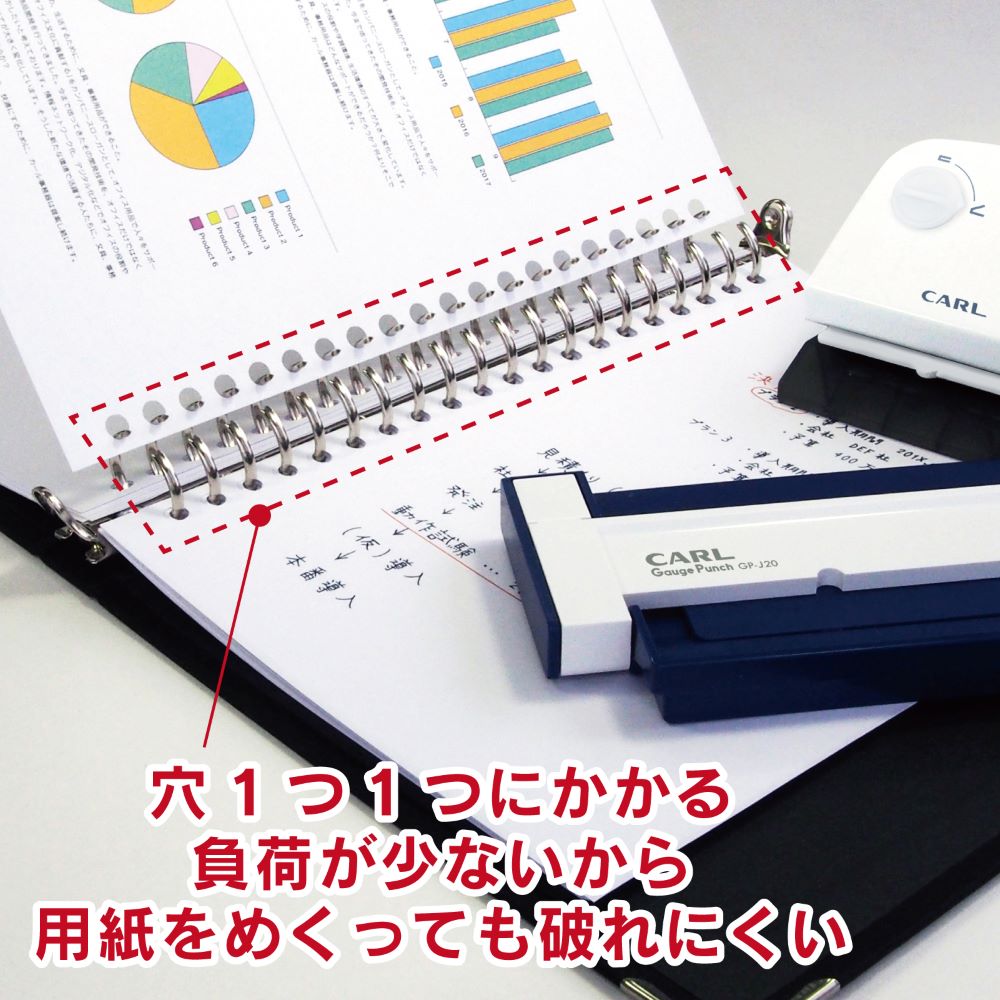 カール事務器 ゲージパンチ ブルー A5対応 GP-J20-B ns097-001-3