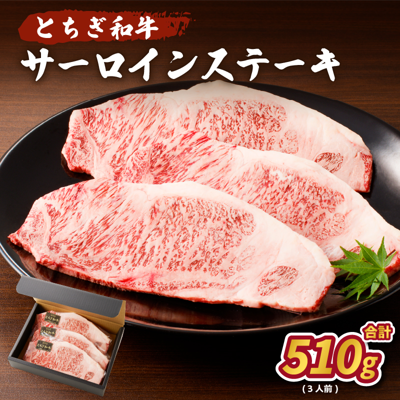 とちぎ和牛　サーロインステーキ510g(3人前) ns004-019