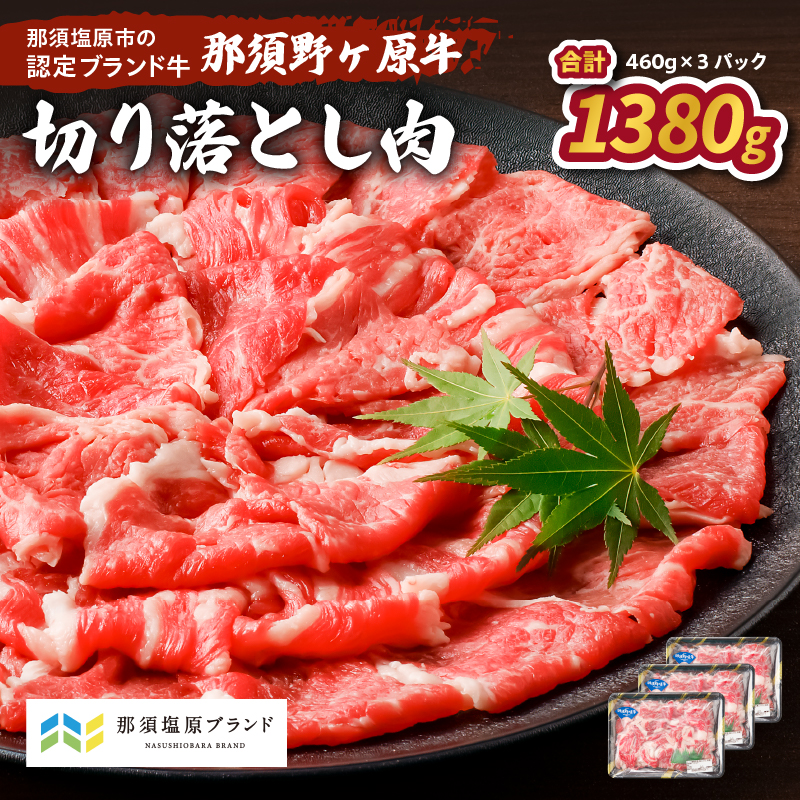 那須野ヶ原牛　切り落とし　460g×3パック ns004-021