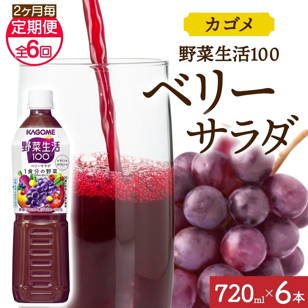 【定期便】2ヵ月毎全6回野菜生活100 ベリーサラダ 720mlPET ns038-076