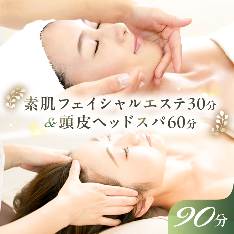 素肌フェイシャルエステ30分&頭皮ヘッドスパ60分 ns047-009