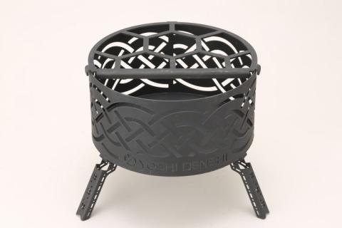 グランピングストーブ（mini）+薪入れ五徳（M）＋極厚グリルプレート（M）＋ステンレスヘラ（M）セット　アウトドア キャンプ 焚き火 たき火 たきび 焚火 ※着日指定不可