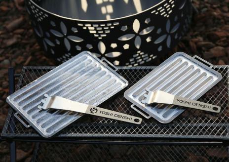 極厚グリルプレート（M）＋ステンレスヘラ（M）セット　アウトドア　キャンプ　鉄板 ※着日指定不可