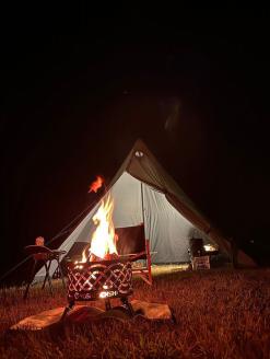 グランピングストーブ（mini）+薪入れ五徳（M）セット　アウトドア キャンプ 焚き火 たき火 たきび 焚火 ※着日指定不可