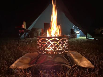 グランピングストーブ（mini）+薪入れ五徳（M）セット　アウトドア キャンプ 焚き火 たき火 たきび 焚火 ※着日指定不可