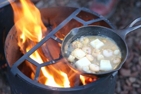 グランピングストーブ（S）＋薪入れ五徳（S）セット　アウトドア キャンプ 焚き火 たき火 たきび 焚火 ※着日指定不可