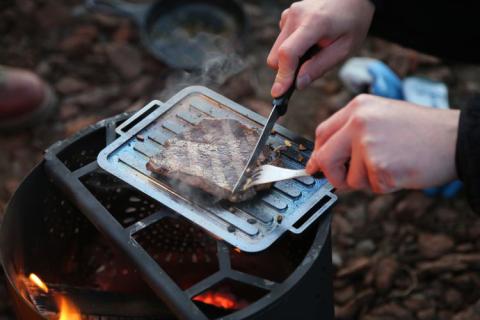 極厚グリルプレート（S）＋ステンレスヘラ（S）セット　アウトドア キャンプ 鉄板 ※着日指定不可