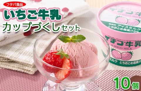 【数量限定】イチゴ牛乳カップづくしセット　10個｜アイス デザート ※離島への配送不可