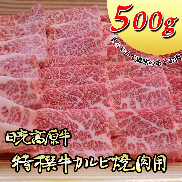 日光高原牛特撰牛カルビ焼肉用500ｇ入 肉 霜降り 焼肉 国産牛 グルメ 栃木県 送料無料