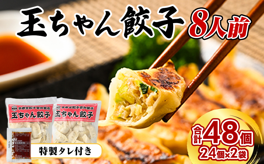 8-3 玉ちゃん餃子8人前（24個×2袋) ぎょうざ ギョーザ おつまみ おかず 惣菜