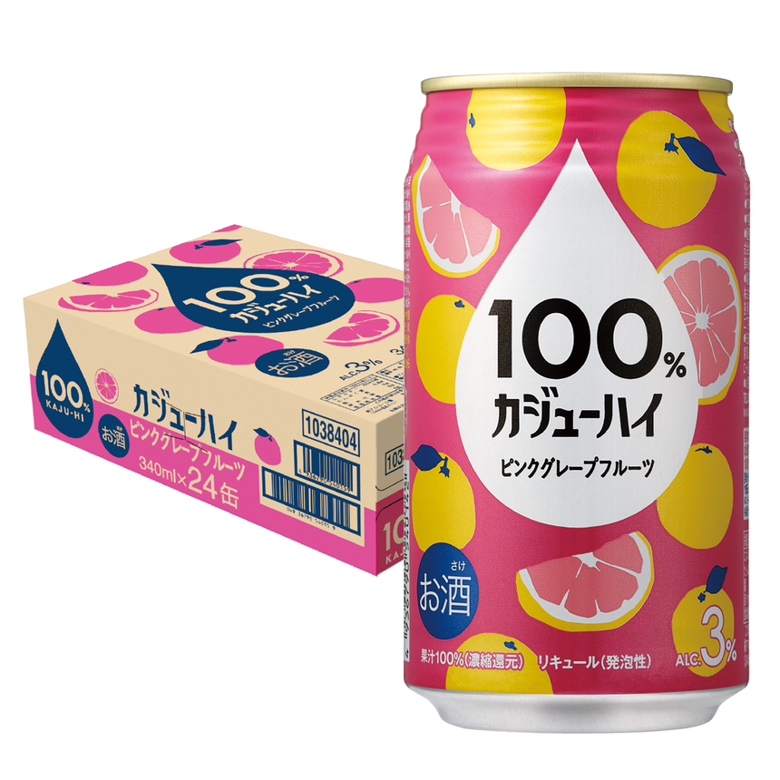【ふるさと納税】100％カジューハイピンクグレープフルーツ 340ml × 24本 | 缶チューハイ 缶酎ハイ ピンクグレープフルーツ3％ カロリー低い 喉越し 爽快 爽やか 洋酒 人気 酎ハイ サワー パーティー 送料無料 下野 栃木