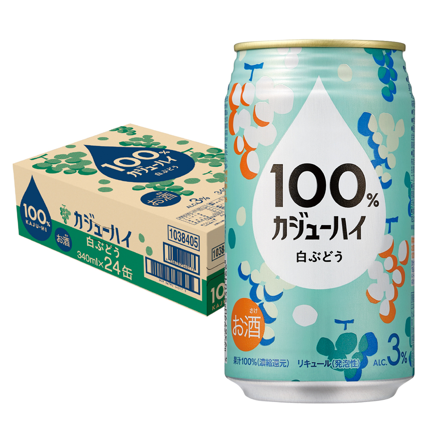 【ふるさと納税】【定期便6回】 100％カジューハイ白ブドウ 340ml × 144本| 缶チューハイ 缶酎ハイ 白ブドウ3％ カロリー低い 喉越し 爽快 爽やか 洋酒 人気 酎ハイ サワー パーティー 送料無料 下野 栃木