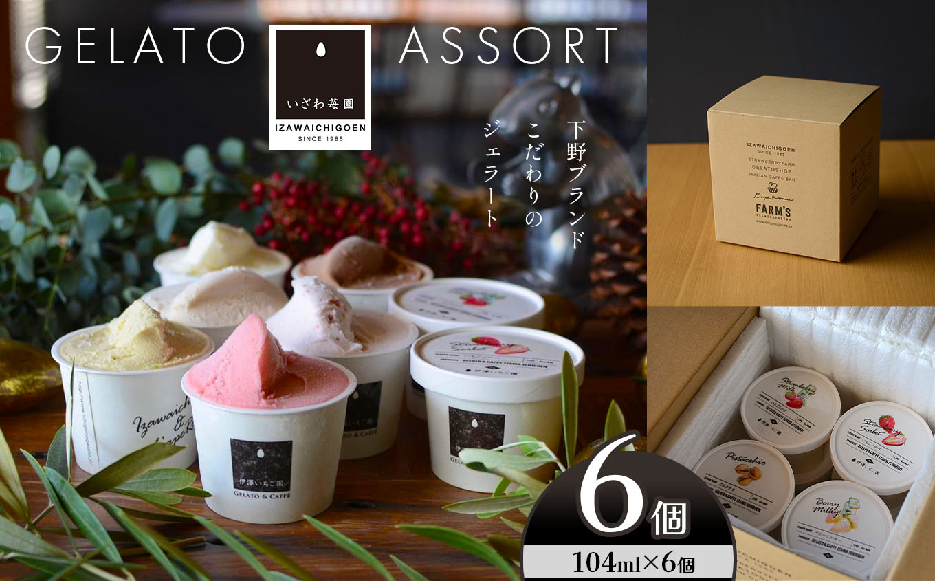 [下野ブランド]ジェラート アソート 6個セット | アイスクリーム シャーベット お菓子 スイーツ 栃木県 特産品 下野市 しもつけ市