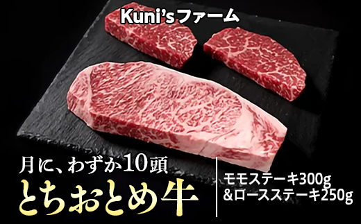 とちおとめ牛　モモステーキ300g＆ロースステーキ250gセット｜牛肉 詰め合わせ