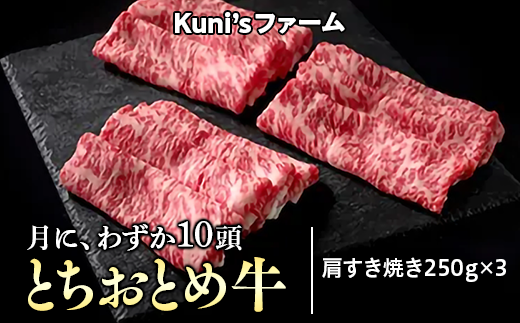 とちおとめ牛　肩すき焼き250g×3｜牛肉 すきやき すき焼き ※離島への配送不可