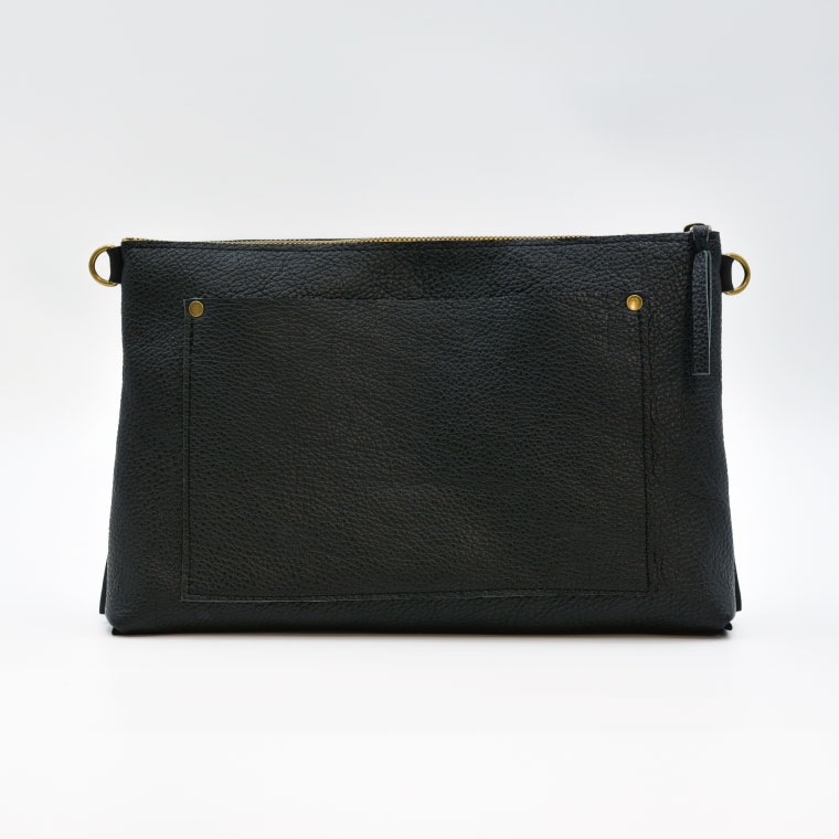 益子の革工房maharoのショルダーポーチ（L）ブラック｜栃木県 益子町 ふるさと納税 ショルダーポーチ 牛革 手作り (AX107-3)