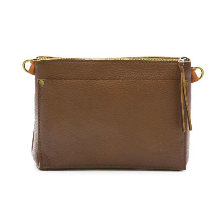 益子の革工房maharoのショルダーポーチ　ワイド（S）キャメルブラウン｜栃木県 益子町 ふるさと納税 ショルダーポーチ ワイド 牛革 手作り（AX108-1）