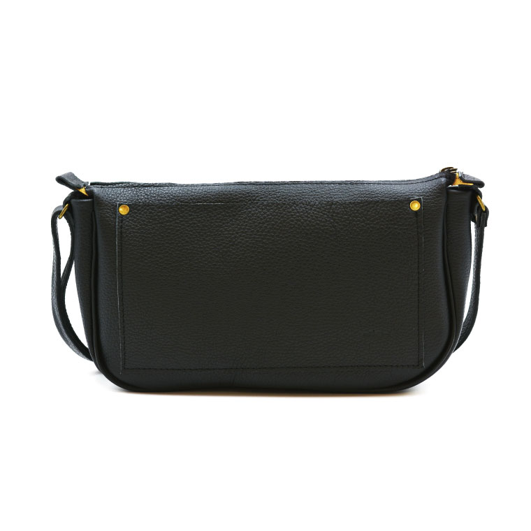 益子の革工房maharoのラウンドショルダーバッグ（M）ブラック｜栃木県 益子町 ふるさと納税 ショルダーバッグ バッグ 牛革 手作り (AX116-3)