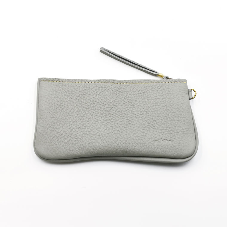 益子の革工房maharoのファスナーお札ケース　ライトグレー｜栃木県 益子町 ふるさと納税 ファスナーお札ケース 牛革 手作り（AX138-4） ライトグレー