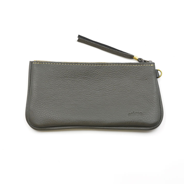 益子の革工房maharoのファスナーお札ケース　ダークグレー｜栃木県 益子町 ふるさと納税 ファスナーお札ケース 牛革 手作り（AX138-5） ダークグレー