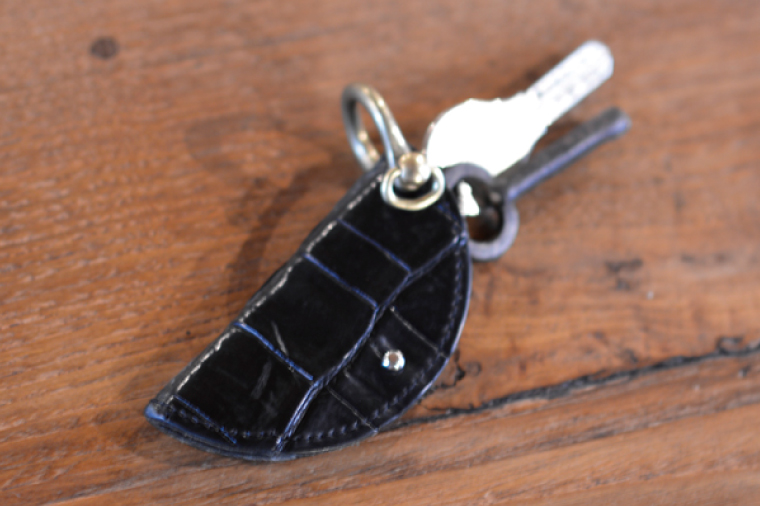KeyRing(クロコダイル)｜栃木県 益子町 ふるさと納税 日用品 クロコダイルレザー キーリング 鍵 革 ナイルワニ 栃木レザー（BB019）
