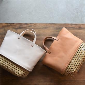 BB012　ヌメ革カゴバッグ