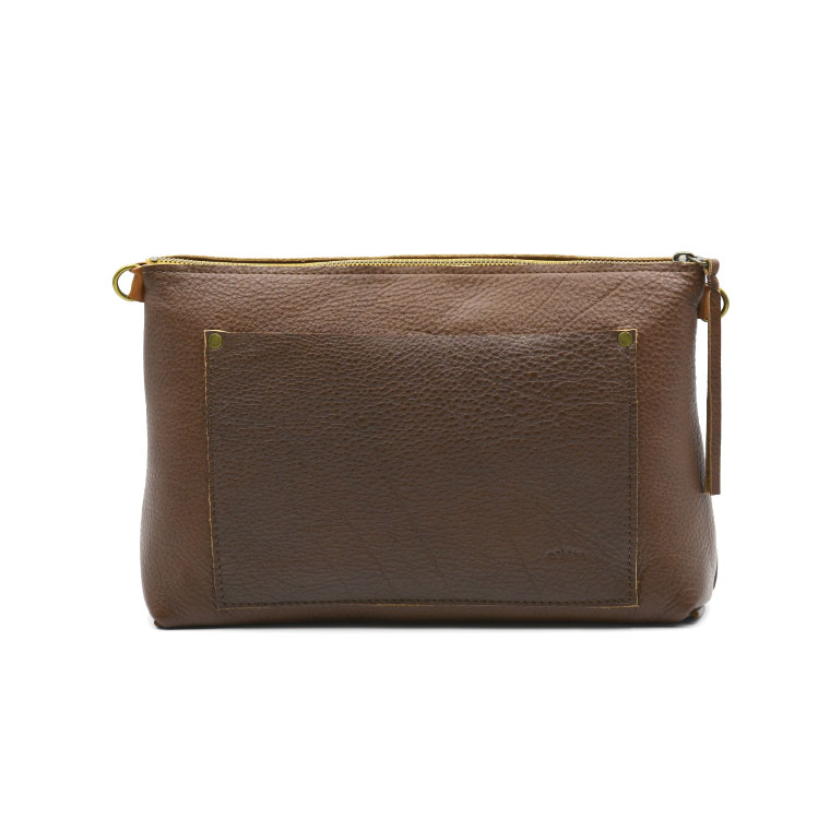 益子の革工房maharoのショルダーポーチ ワイド（L）キャメルブラウン｜栃木県 益子町 ふるさと納税 ショルダーバッグ バッグ 牛革 手作り (AX110-1)