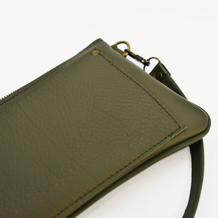 益子の革工房maharoのサコッシュ（S）オリーブグリーン｜栃木県 益子町 ふるさと納税 バッグ サコッシュ 牛革 手作り (AX112-4)