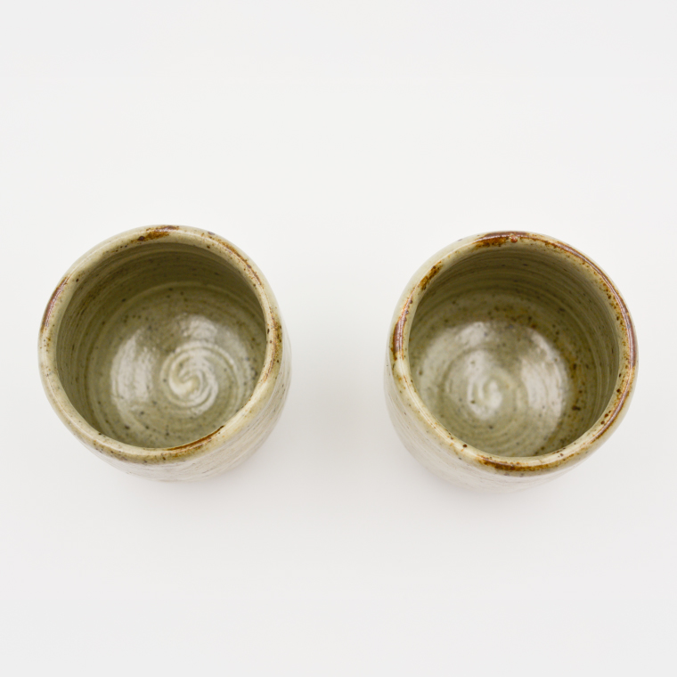 【益子焼】刷毛目 湯呑みセット 2個入 | 村澤陶苑 湯呑み 益子焼 セット 贈り物 ギフト【食洗機〇 レンジ〇 オーブン×】(BV005)