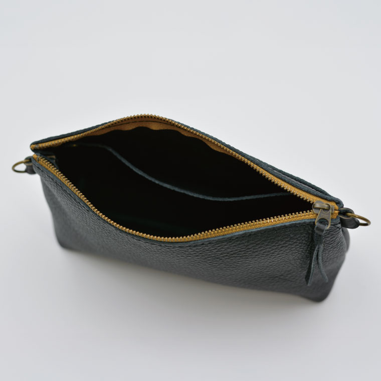 益子の革工房maharoのショルダーポーチ（S）ブラック｜栃木県 益子町 ふるさと納税 ショルダーポーチ 牛革 手作り（AX105-3）