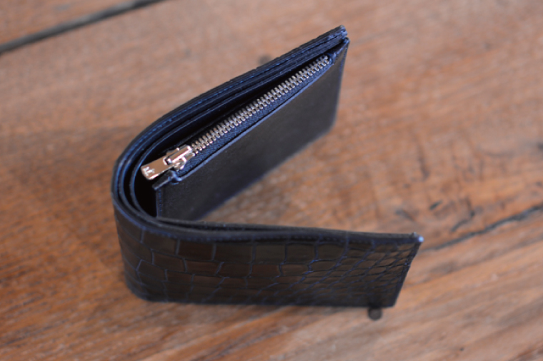 HalfWallet(クロコダイル)｜栃木県益子町ふるさと納税ハーフウォレット クロコダイルレザー ナイルワニ 革 日用品 栃木レザー（BB016）