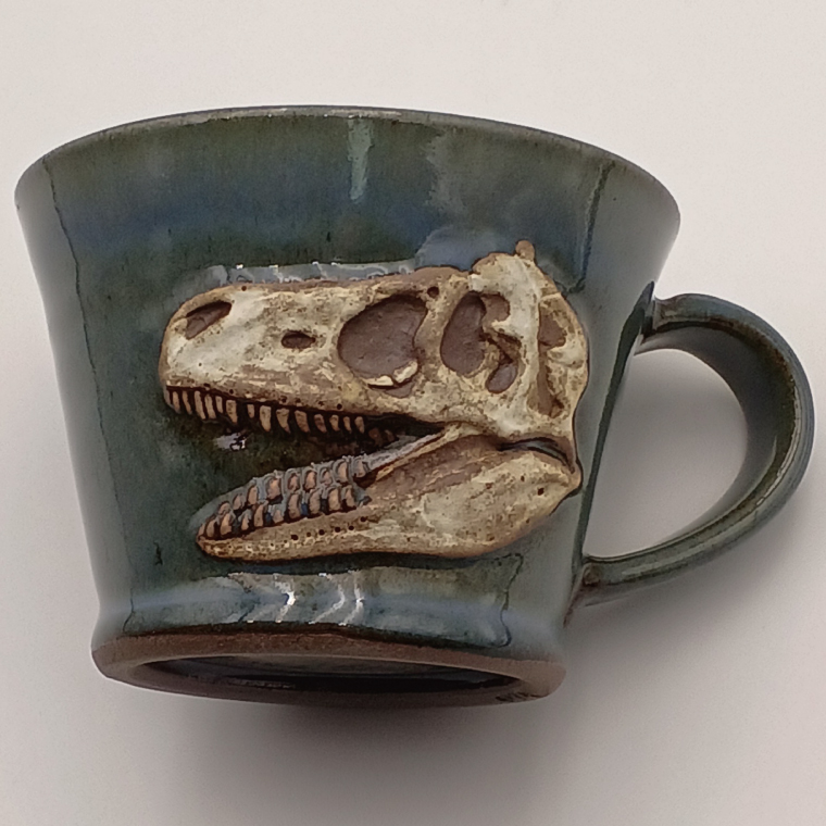 【益子焼】恐竜マグカップ（モデル：T-rex Sue）食器 マグカップ コップ おしゃれ 恐竜 化石 T-rex レリーフ (BW004-1)