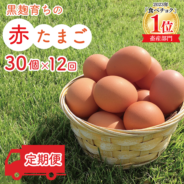 ＼2026年2月より順次配送／【定期便】黒麹育ちの赤たまご30個（年12回） 益子町 ふるさと納税 たまご 卵 タマゴ 赤たまご 人気 濃厚 食べチョク 定期便 (BC003) 12ヶ月定期便